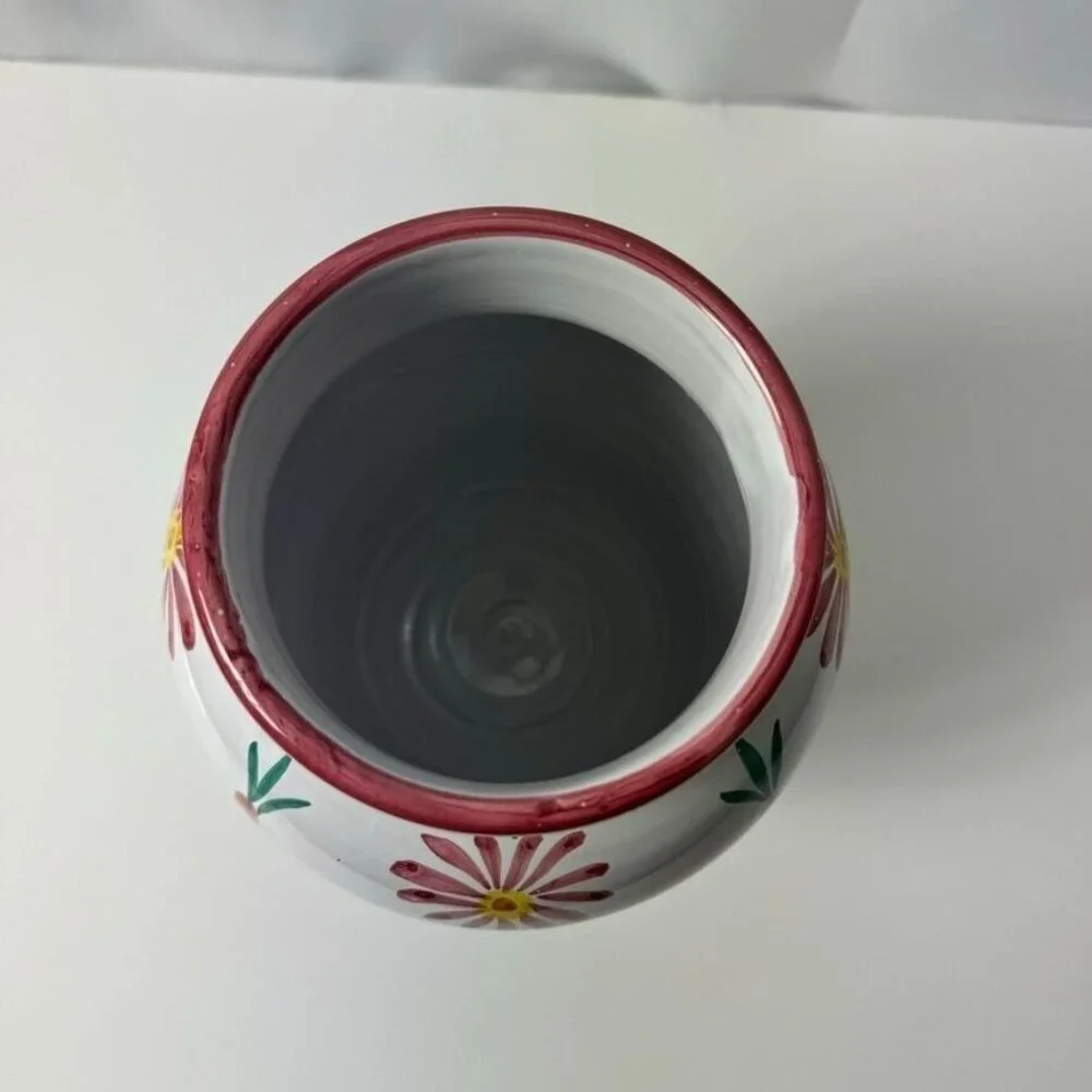 Ethan Allen Home Collection Floral Vase Made in Italy Cottage Farmhouse 8